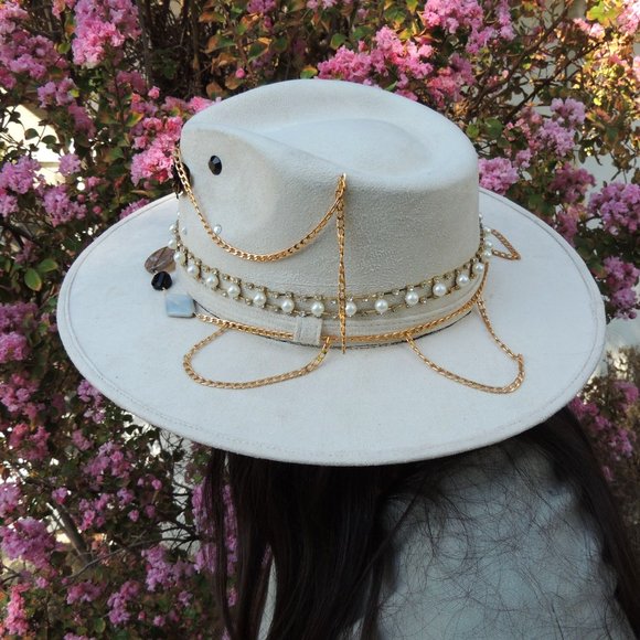 Handmade wide brim hat made in Mexico hand painted - Picture 2 of 15